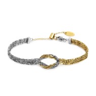 Bracciale con nodo centrale catena snake quadrata ritorta