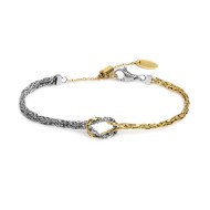 Bracciale con nodo centrale catena snake e catena foxtail