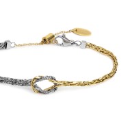 Bracciale con nodo centrale catena snake e catena foxtail