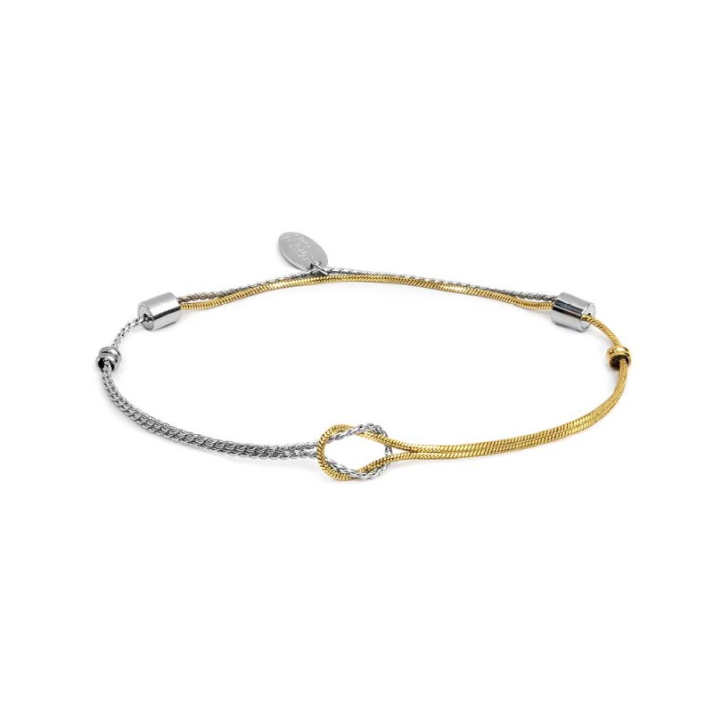 Bracciale con nodo centrale catena snake e catena serpentine