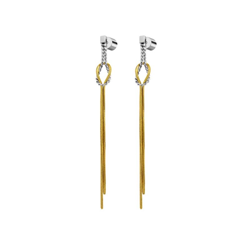 Orecchini pendenti con nodo catena snake e catena serpentine
