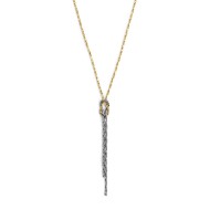 S.STEEL AND S.S.GOLD IP NECKLACE KNOT TWISTED SNAKE AND FOX TAIL CHAIN S.steel necklace on the center pendant knot 10 mm with on