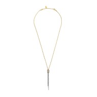 S.STEEL AND S.S.GOLD IP NECKLACE KNOT TWISTED SNAKE AND FOX TAIL CHAIN S.steel necklace on the center pendant knot 10 mm with on