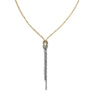 S.STEEL AND S.S.GOLD IP NECKLACE KNOT TWISTED SNAKE AND FOX TAIL CHAIN S.steel necklace on the center pendant knot 10 mm with on