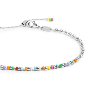 CV ACC CATENA CON SFERE E PERLINE MULTICOLORE
