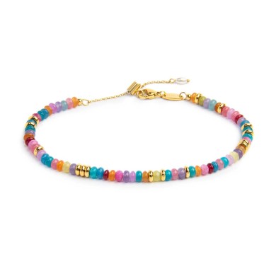 CV ACC CATENA CON PERLE A CIAMBELLA MULTICOLORE