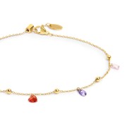 CV ACC CATENA CON CUBIC ZIRCONIA MULTICOLORE PENDENTI