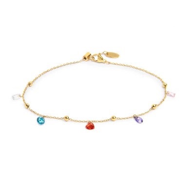 CV ACC CATENA CON CUBIC ZIRCONIA MULTICOLORE PENDENTI