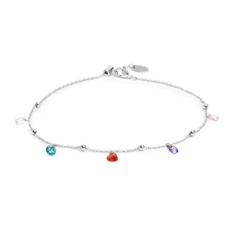CV ACC CATENA CON CUBIC ZIRCONIA MULTICOLORE PENDENTI