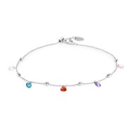 CV ACC CATENA CON CUBIC ZIRCONIA MULTICOLORE PENDENTI