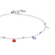 CV ACC CATENA CON CUBIC ZIRCONIA MULTICOLORE PENDENTI