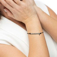Bracciale cordino cerato elementi in acciaio e mini spike