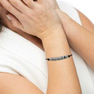 Bracciale cordino cerato rondelle in acciaio