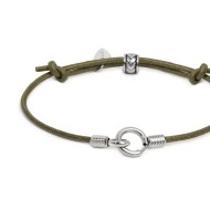 Bracciale cordino cerato con anello centrale