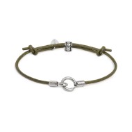 Bracciale cordino cerato con anello centrale