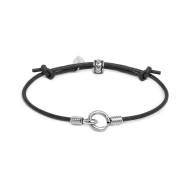 Bracciale cordino cerato con anello centrale