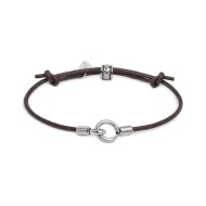 Bracciale cordino cerato con anello centrale