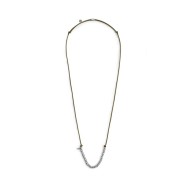 Collana cordino cerato elementi in acciaio e mini spike