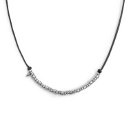 COLLANA CON CORDINO CON ELEMENTI E SPIKE IN ACCIAIO