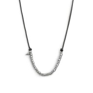 COLLANA CON CORDINO CON ELEMENTI E SPIKE IN ACCIAIO