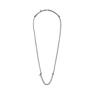 COLLANA CON CORDINO CON ELEMENTI E SPIKE IN ACCIAIO