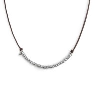 COLLANA CON CORDINO CON ELEMENTI E SPIKE IN ACCIAIO