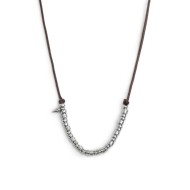 COLLANA CON CORDINO CON ELEMENTI E SPIKE IN ACCIAIO