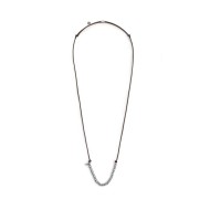 COLLANA CON CORDINO CON ELEMENTI E SPIKE IN ACCIAIO