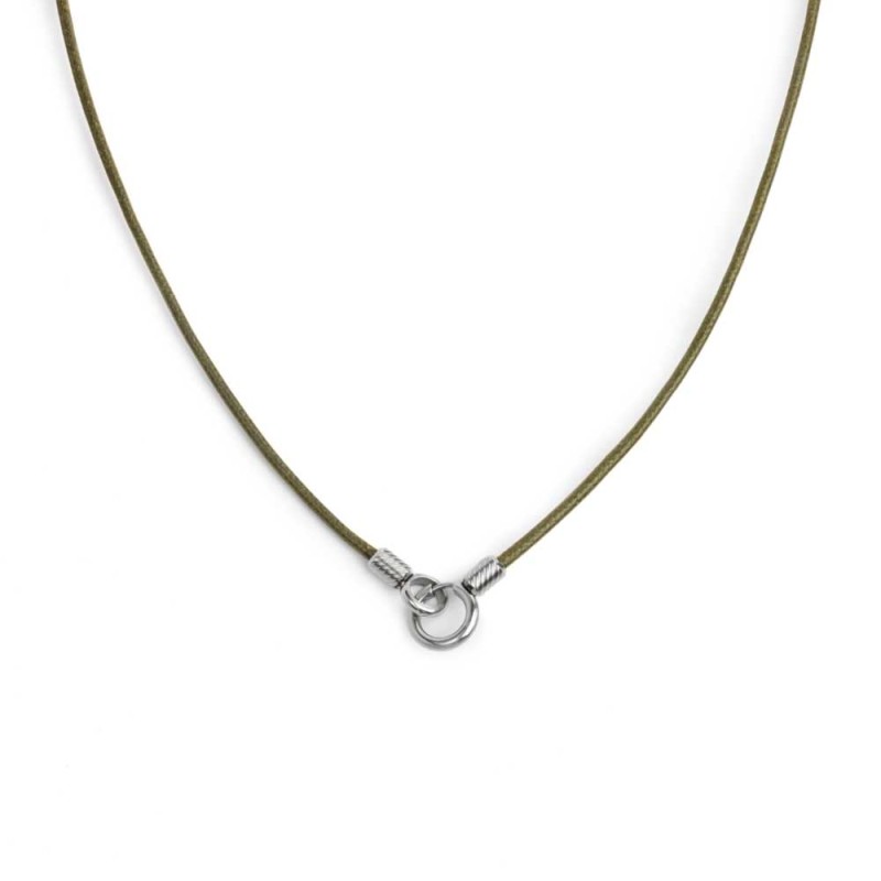 COLLANA CON CORDINO CON CENTRALE AD ANELLO IN ACCIAIO