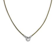 Collana cordino cerato con anello centrale