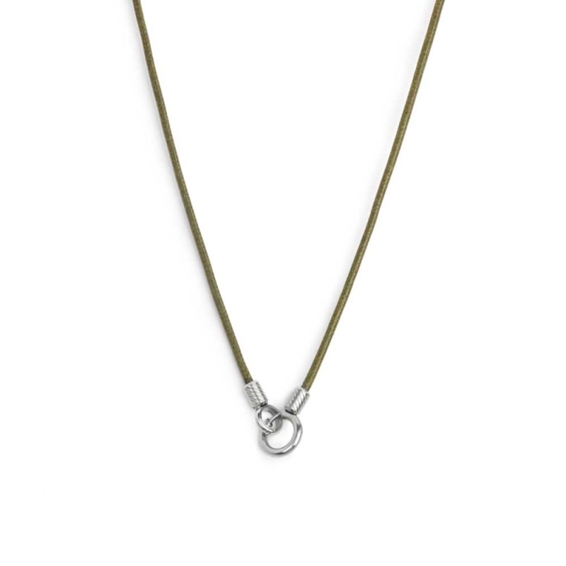 COLLANA CON CORDINO CON CENTRALE AD ANELLO IN ACCIAIO