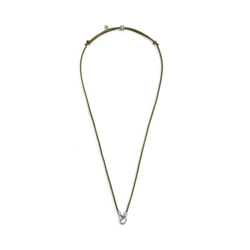 Collana cordino cerato con anello centrale