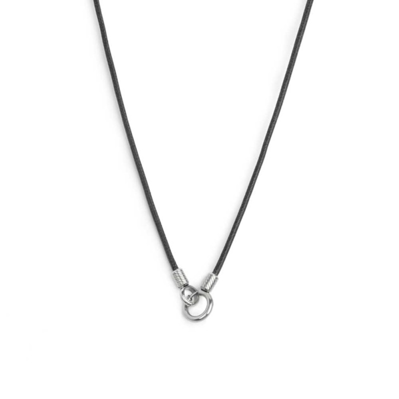 COLLANA CON CORDINO CON CENTRALE AD ANELLO IN ACCIAIO