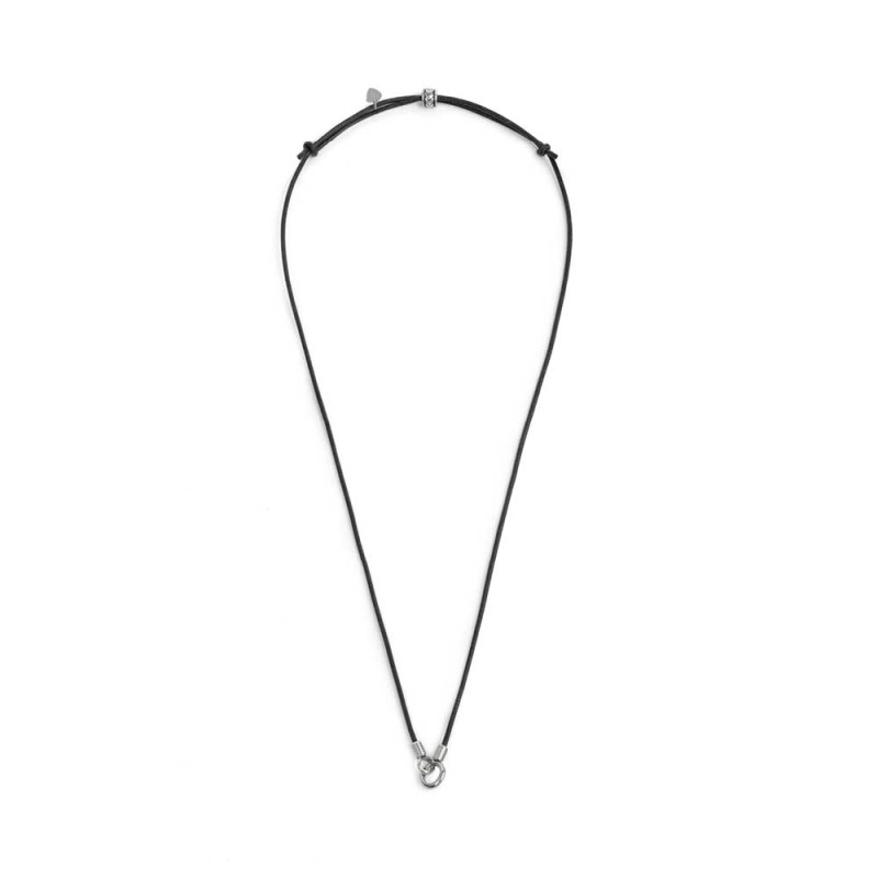 Collana cordino cerato con anello centrale