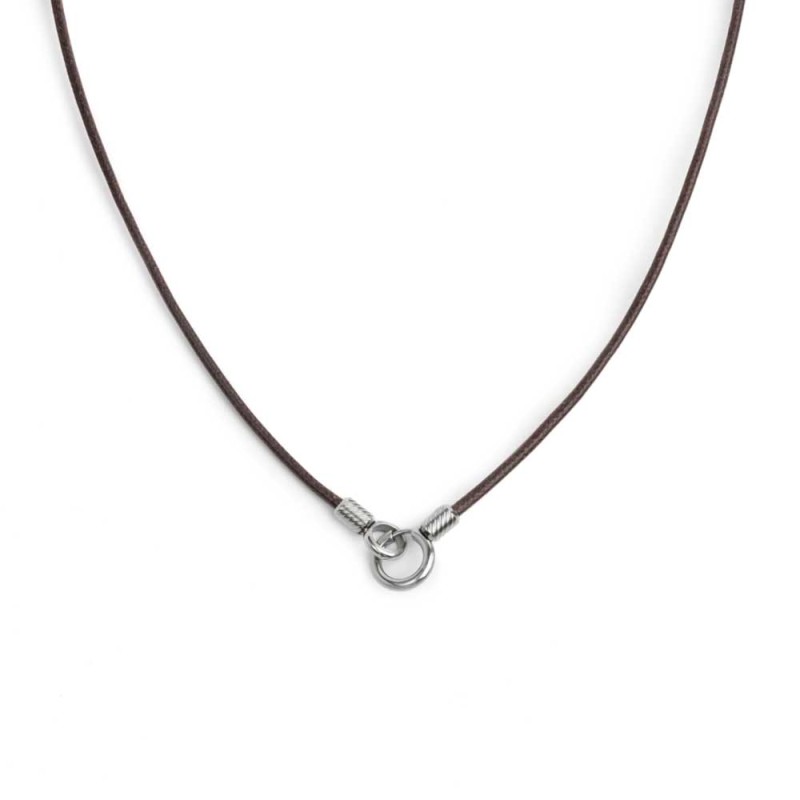 Collana cordino cerato con anello centrale
