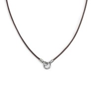 Collana cordino cerato con anello centrale