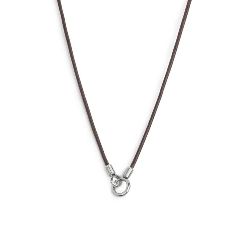 COLLANA CON CORDINO CON CENTRALE AD ANELLO IN ACCIAIO