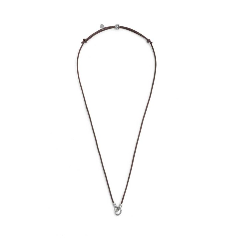 Collana cordino cerato con anello centrale