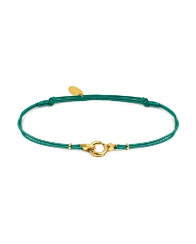 Bracciale cordino con moschettone ad anello centrale