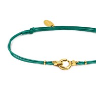 Bracciale cordino con moschettone ad anello centrale