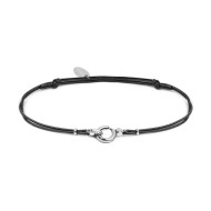 Bracciale cordino con moschettone ad anello centrale