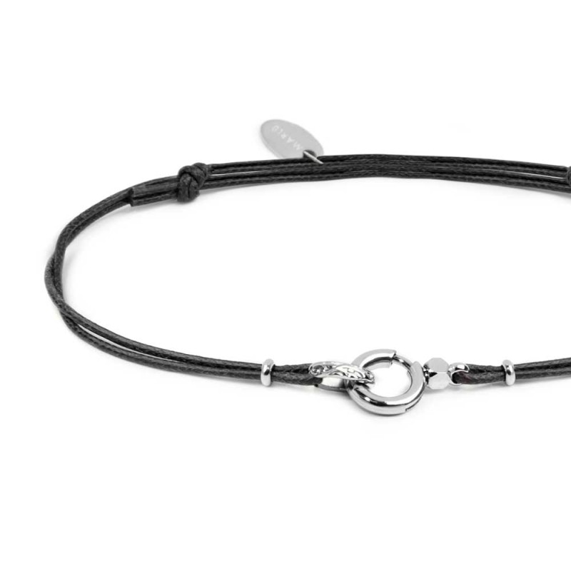 Bracciale cordino con moschettone ad anello centrale