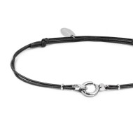 Bracciale cordino con moschettone ad anello centrale