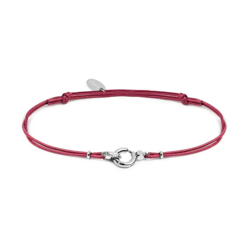 Bracciale cordino con moschettone ad anello centrale