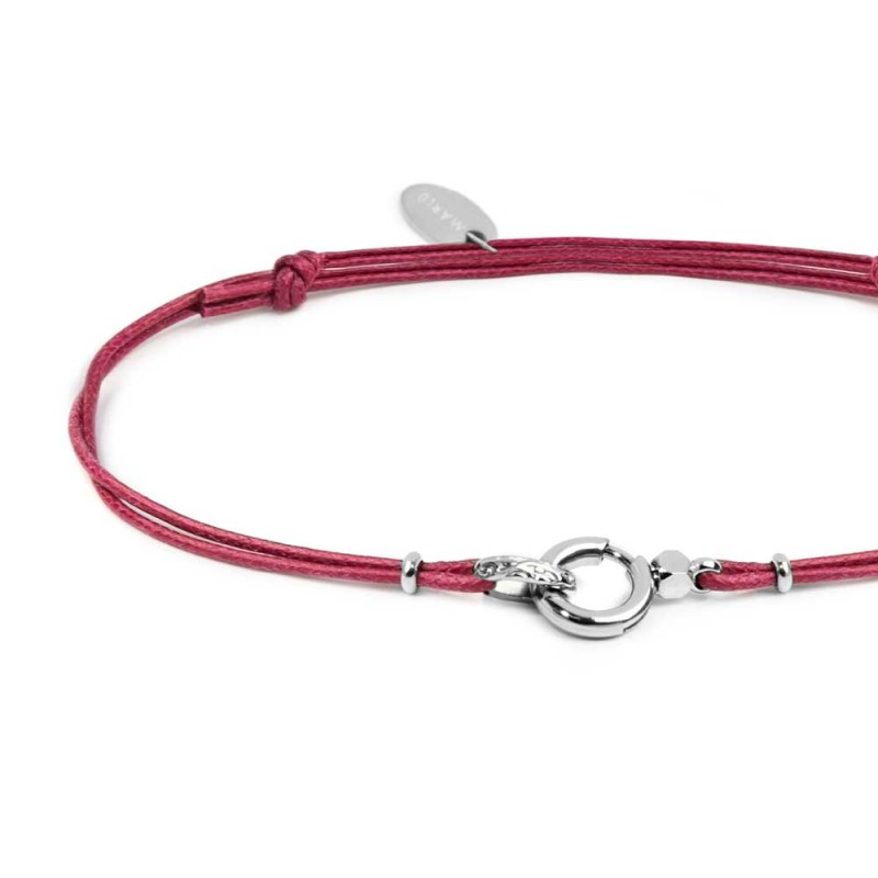Bracciale cordino con moschettone ad anello centrale