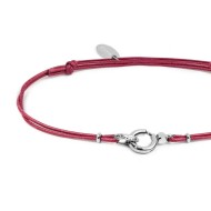 Bracciale cordino con moschettone ad anello centrale