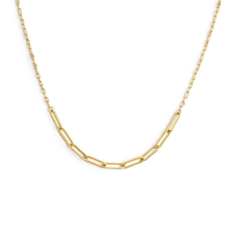 Collana catena lip cable e centrale a catena cable con texture