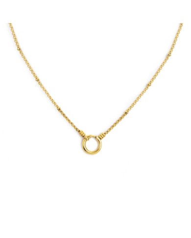 Collana catena mesh con sfere al centro moschettone ad anello