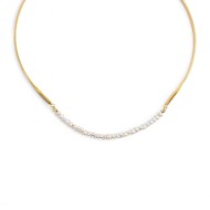 COLLANA ACC CON PERLE BIANCO CENT. TUBOLARE TWISTED