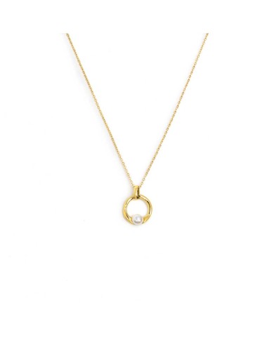 Collana catena con centrale a forma organica con perla